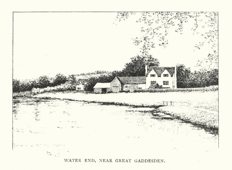 Water End, nära Great Gaddesden (litografi) av Duncan Moul