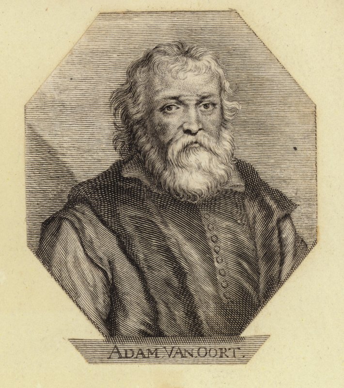 Adam Van Oort, född som Adam van Noort, en belgisk konstnär. Graverad av Johann Georg Waldreich av Dutch School