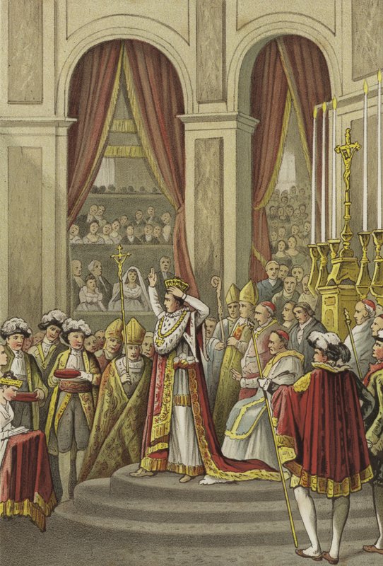 Kröning av Napoleon till Frankrikes kejsare, 1804 av Dutch School