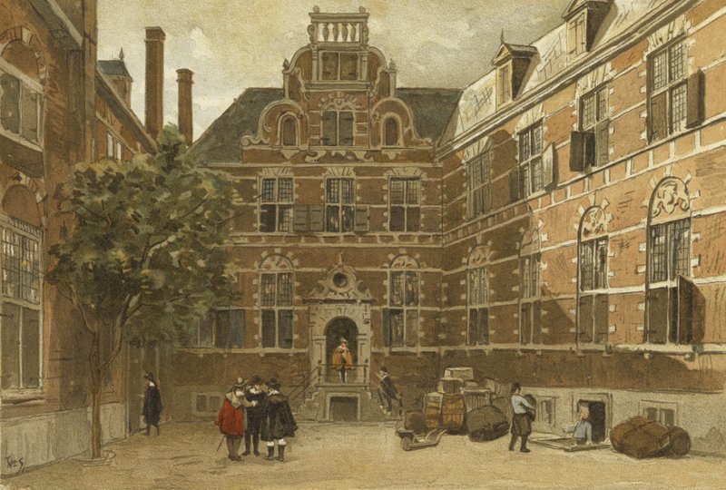 Gården till East Indies House, Amsterdam av Dutch School