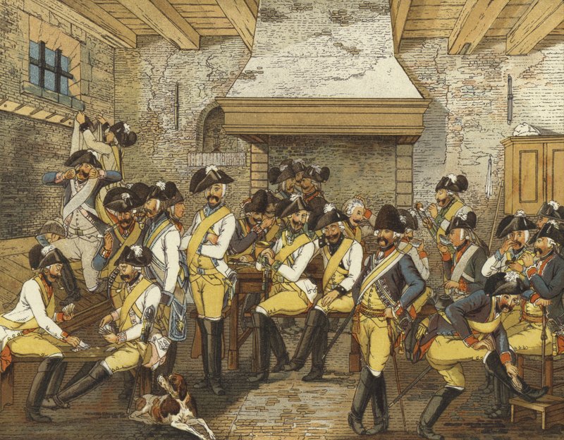 Holländska kavalleriuniformer, c1790 av Dutch School