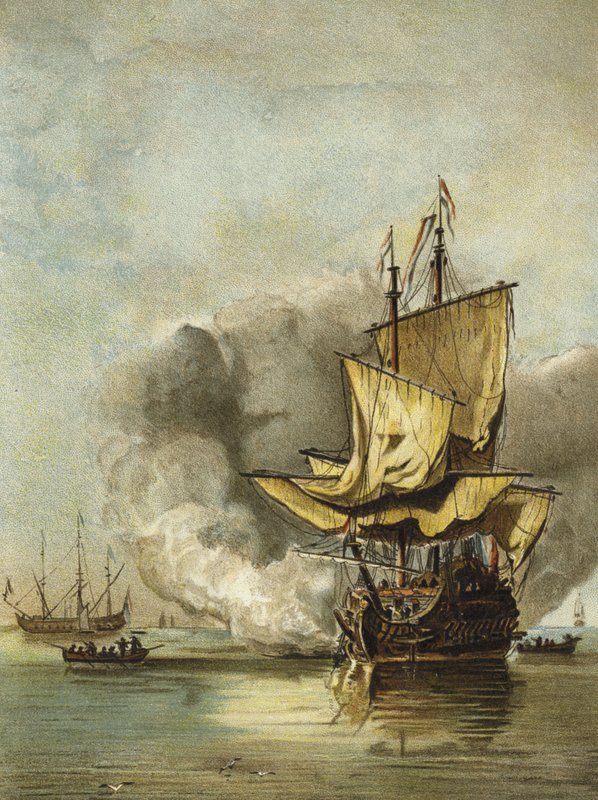 Holländskt krigsskepp från mitten av 1600-talet av Dutch School