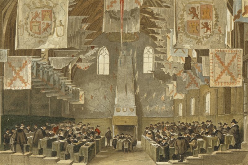 Stora salen på Binnenhof, Haag, Nederländerna av Dutch School