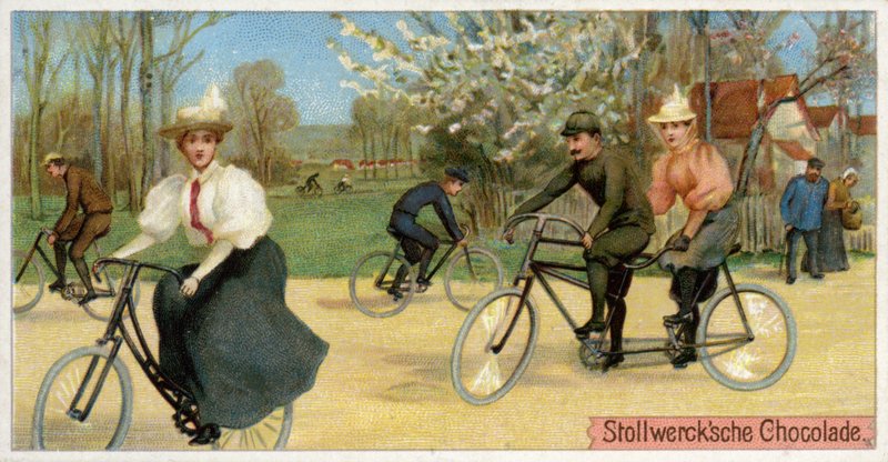 Män och kvinnor på cyklar av Dutch School