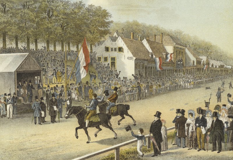 Travlopp för den gyllene piskan, Leeuwarden, 24 juli 1830 av Dutch School