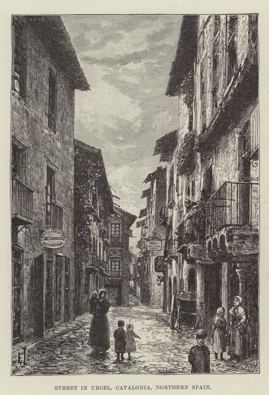 Gata i Urgel, Katalonien, norra Spanien av E. Jennings