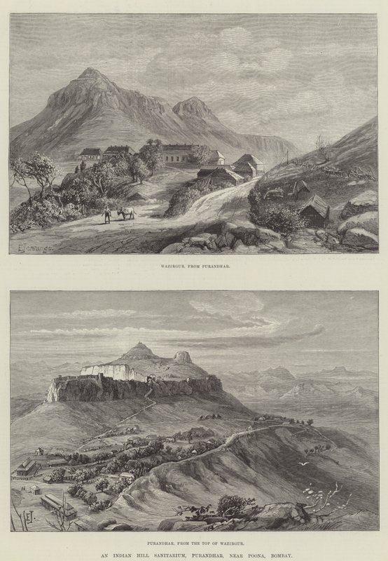 An Indian Hill Sanitarium, Purandhar, nära Poona, Bombay av E. Jennings