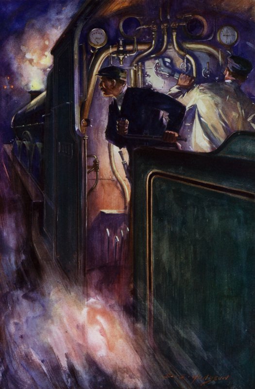 The Night Mail (färg litho) av E. S. (after) Hodgson