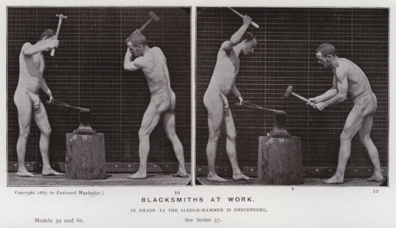 Den mänskliga figuren i rörelse: Smeder på jobbet av Eadweard Muybridge