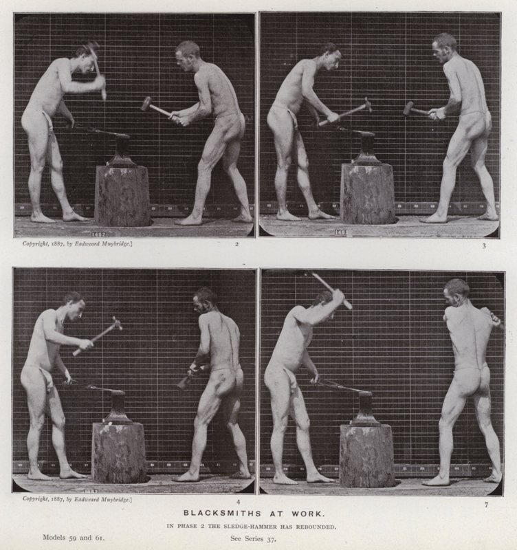 Den mänskliga figuren i rörelse: Smeder på jobbet av Eadweard Muybridge