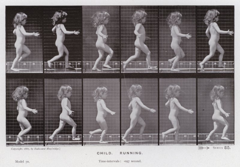 Den mänskliga figuren i rörelse: barn, löpning (s/v foto) av Eadweard Muybridge