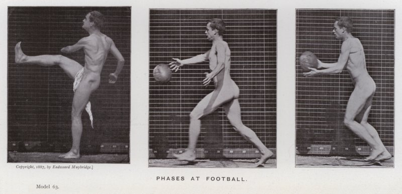 The Human Figure in Motion: Phases at football (s/v foto) av Eadweard Muybridge