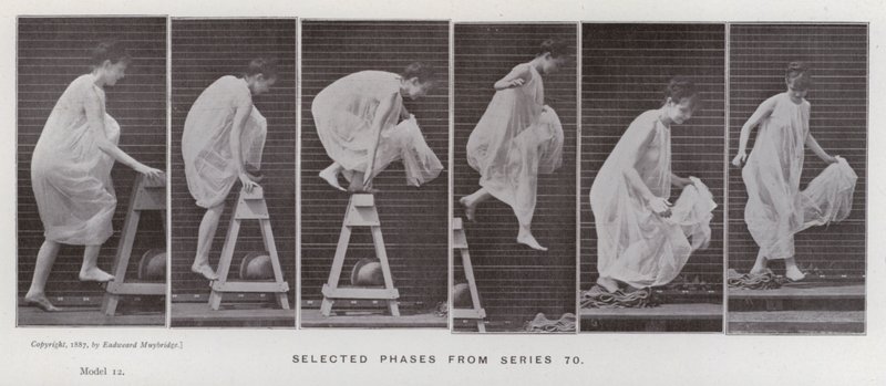 The Human Figure in Motion: Valda faser från serie 70 (s/v foto) av Eadweard Muybridge