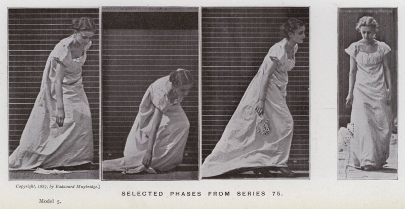 The Human Figure in Motion: Valda faser från serie 75 (s/v foto) av Eadweard Muybridge