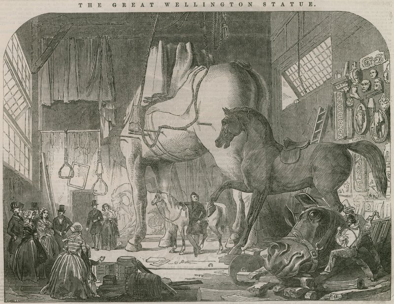 Den stora statyn av Wellington: Mr Wyatts ateljé eller modellrum av Ebenezer Landells