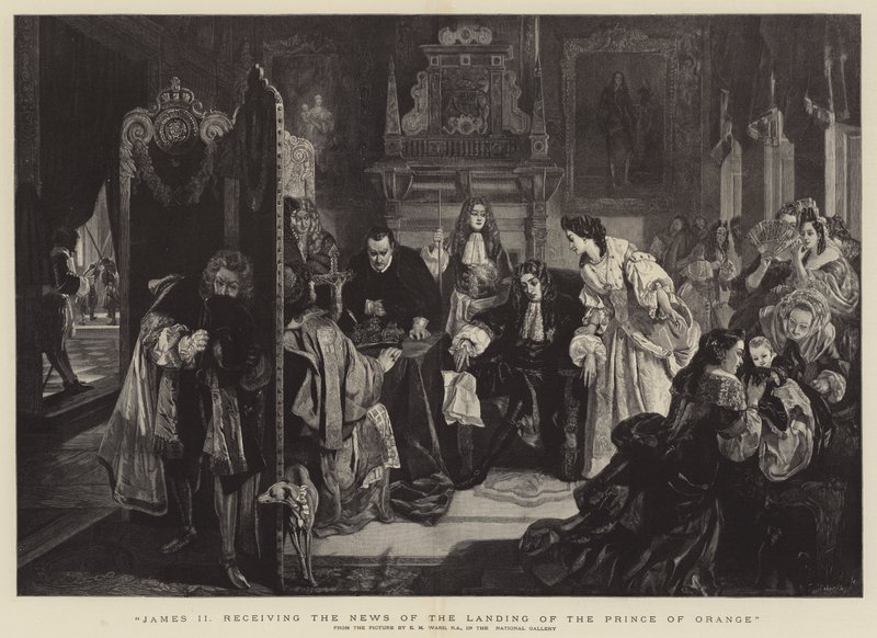 James II tar emot nyheterna om prinsen av Oranges landning av Edgar Melville Ward