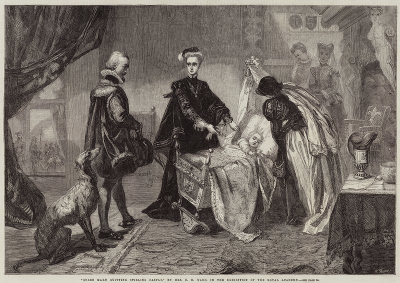 Queen Mary lämnar Stirling Castle av Edgar Melville Ward