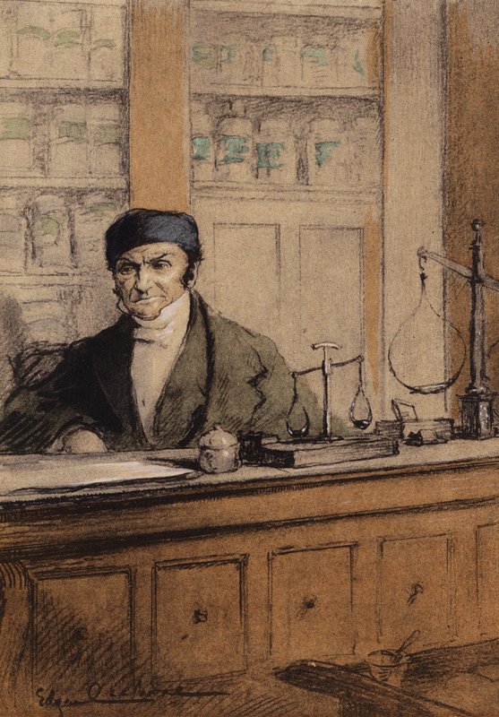 Illustration till Madame Bovary av Gustave Flaubert (färglitografi) av Edgar Chahine