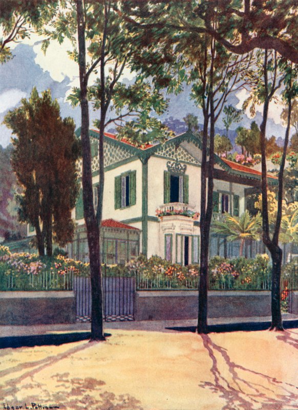 Bostad för Mr Frank H Walter, Petropolis (färg litho) av Edgar L. Pattison