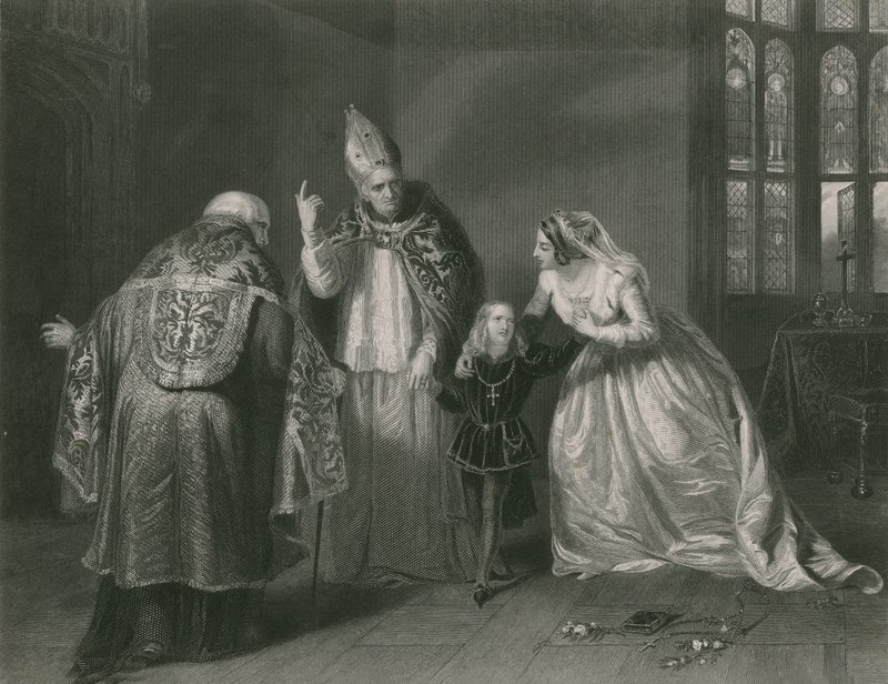 Drottning Elizabeth och hertigen av York, kung Richard III av Edgar Melville Ward