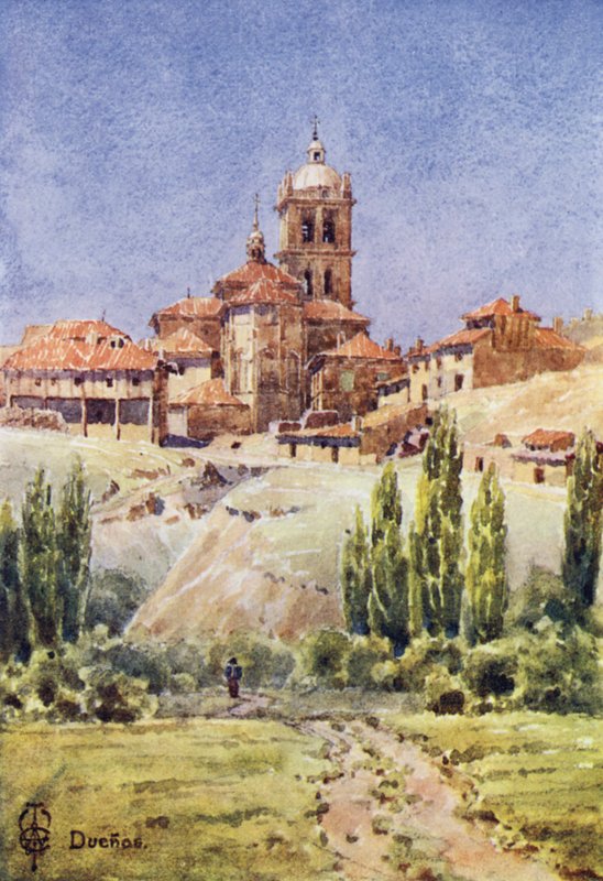Norra Spanien: Duenas (färg litho) av Edgar T. A. Wigram