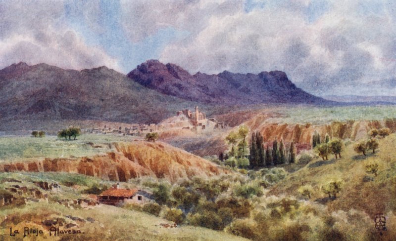 Norra Spanien: La Rioja Alavesa, blickande norrut över Ebro (färgade medlemmar) av Edgar T. A. Wigram