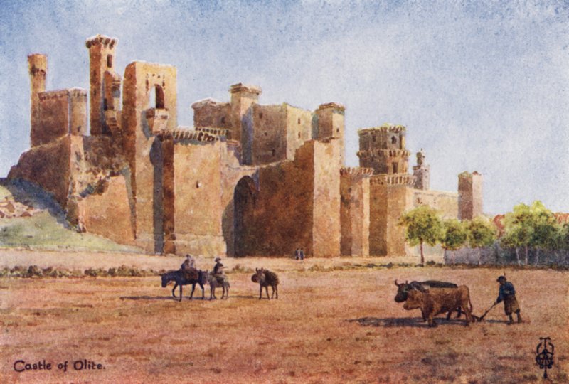 Norra Spanien: Olite, slottet (färg litho) av Edgar T. A. Wigram