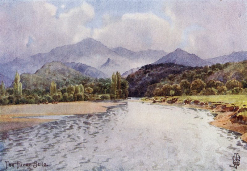 Norra Spanien: Selladalen, nedanför Arriondas (färg litho) av Edgar T. A. Wigram