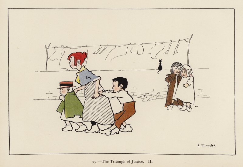Rättvisans triumf II (färg litho) av Edith Farmiloe