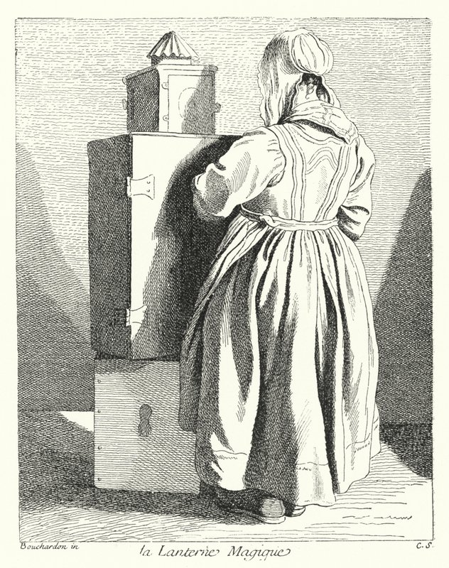 Den magiska lyktan (gravyr) av Edmé (after) Bouchardon