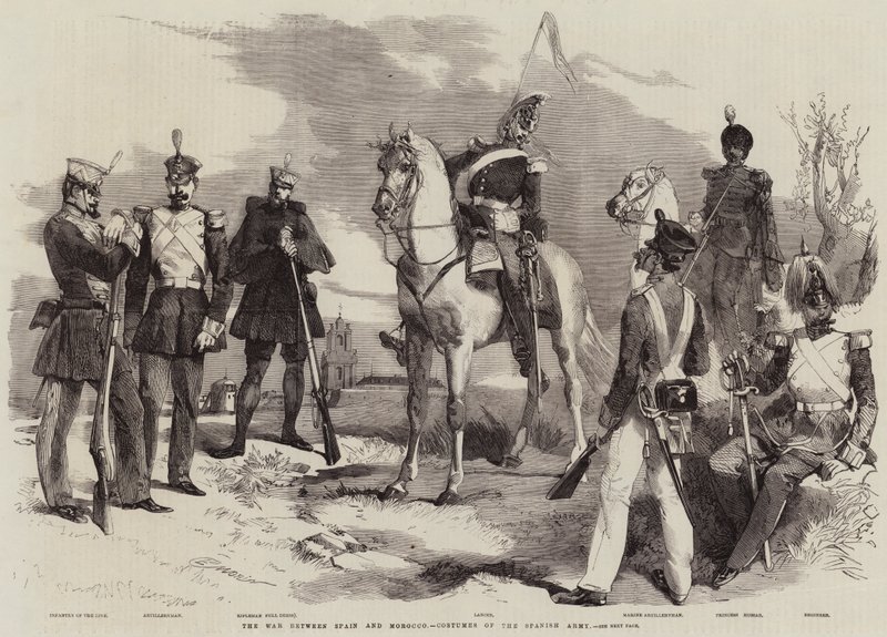 Kriget mellan Spanien och Marocko, Spanska arméns kostymer av Edmond Morin