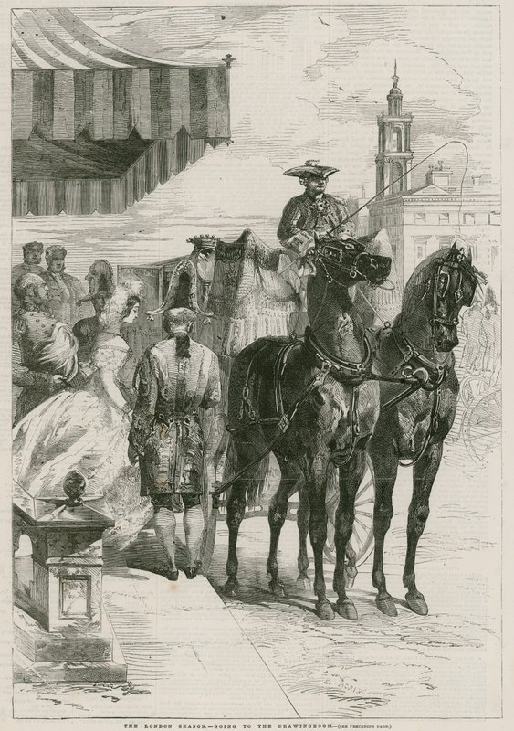 The London Season - gå till salongen (gravyr) av Edmond Morin
