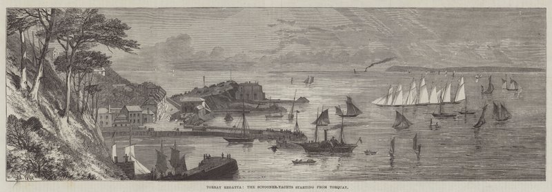 Torbay Regatta, Schooner-Yachts med start från Torquay av Edmund Morison Wimperis