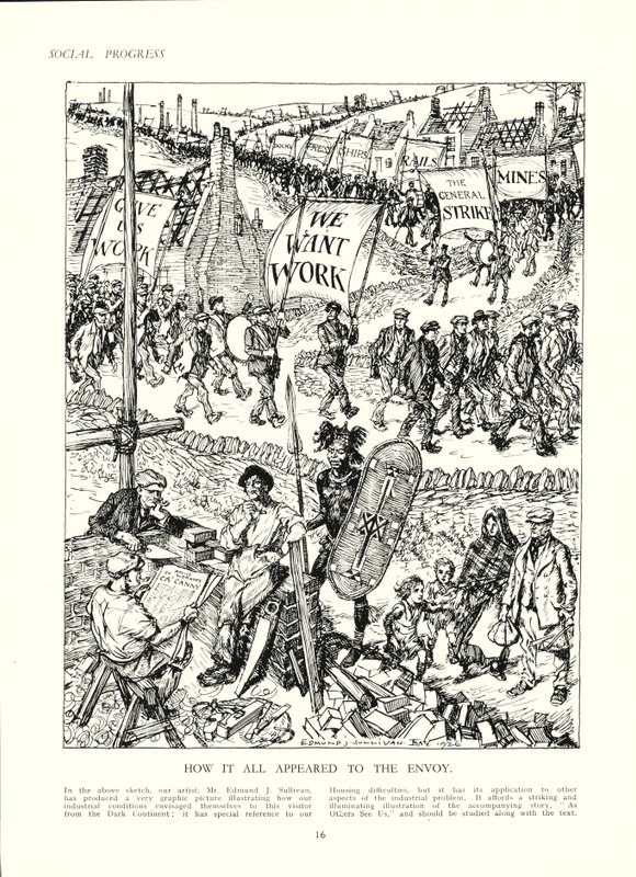 Hur England kan se ut för ett sändebud från Afrika (färg litho) av Edmund Henry Garrett