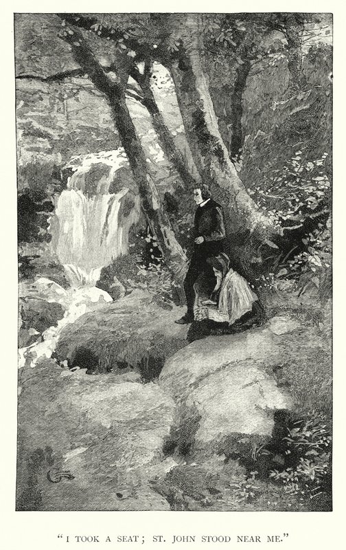 Illustration för Jane Eyre av Charlotte Bronte (gravyr) av Edmund Henry Garrett