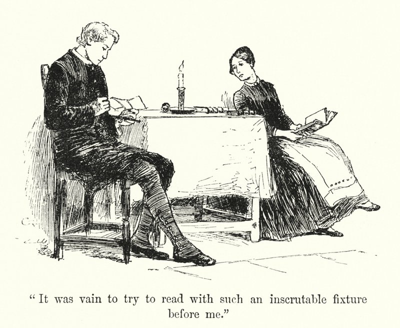 Illustration för Jane Eyre av Charlotte Bronte (litho) av Edmund Henry Garrett