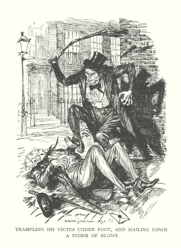 Illustration till R L Stevensons The Strange Case of Dr Jekyll  Mr Hyde (litografi) av Edmund Joseph (after) Sullivan