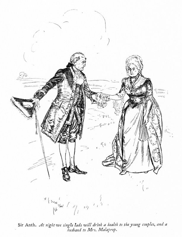Illustration till Sheridans The Rivals (gravyr) av Edmund Joseph (after) Sullivan