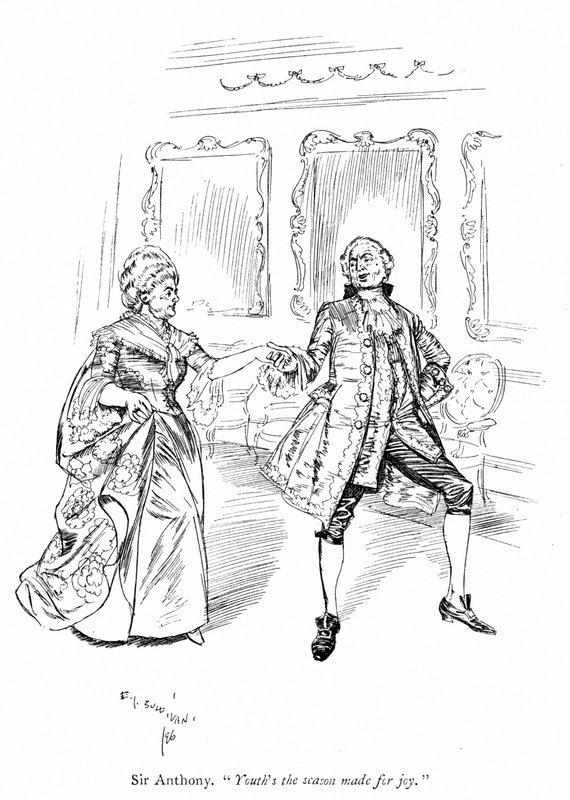 Illustration till Sheridans The Rivals (gravyr) av Edmund Joseph (after) Sullivan