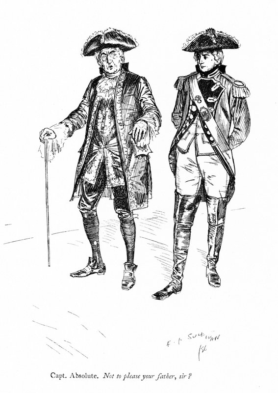 Illustration till Sheridans The Rivals (gravyr) av Edmund Joseph (after) Sullivan