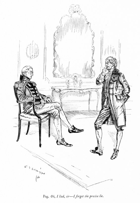 Illustration till Sheridans The Rivals (gravyr) av Edmund Joseph (after) Sullivan