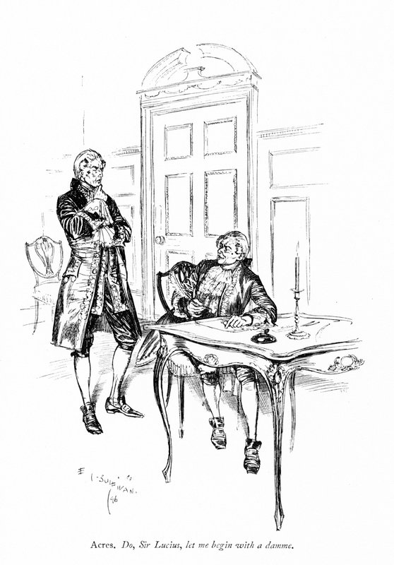 Illustration för Sheridans The Rivals (gravyr) av Edmund Joseph (after) Sullivan