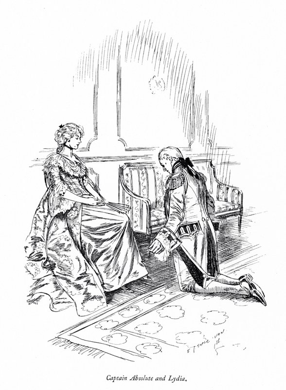 Illustration för Sheridans The Rivals (gravyr) av Edmund Joseph (after) Sullivan