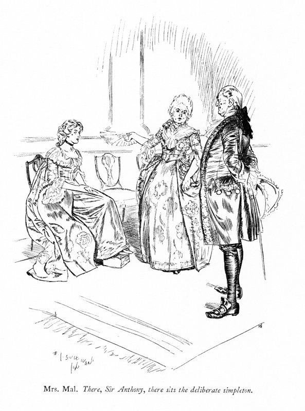 Illustration för Sheridans The Rivals (gravyr) av Edmund Joseph (after) Sullivan