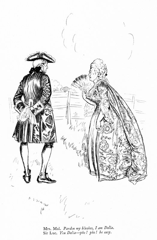 Illustration till Sheridans The Rivals (gravyr) av Edmund Joseph (after) Sullivan