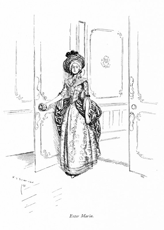 Illustration till Sheridans The School for Scandal (gravyr) av Edmund Joseph (after) Sullivan