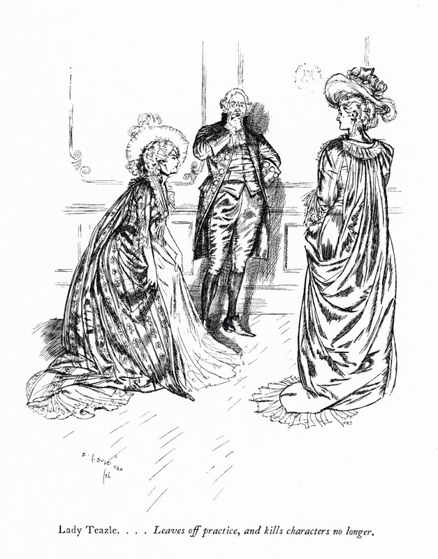 Illustration till Sheridans The School for Scandal (gravyr) av Edmund Joseph (after) Sullivan