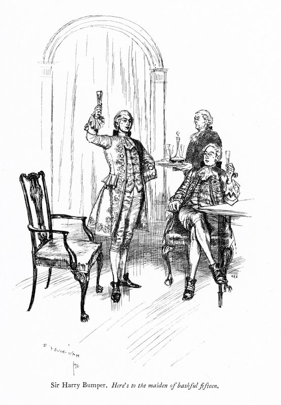 Illustration för Sheridans The School for Scandal (gravyr) av Edmund Joseph (after) Sullivan