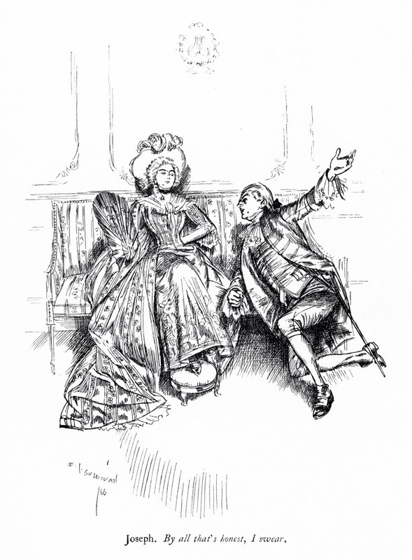 Illustration för Sheridans The School for Scandal (gravyr) av Edmund Joseph (after) Sullivan