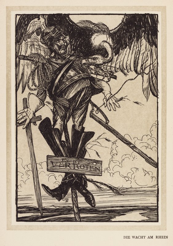 Kejsarens krans: Die Wacht Am Rhein (litografi) av Edmund Joseph (after) Sullivan